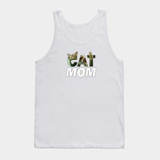 CAT MOM - tabby cat oil painting word art Tank Top